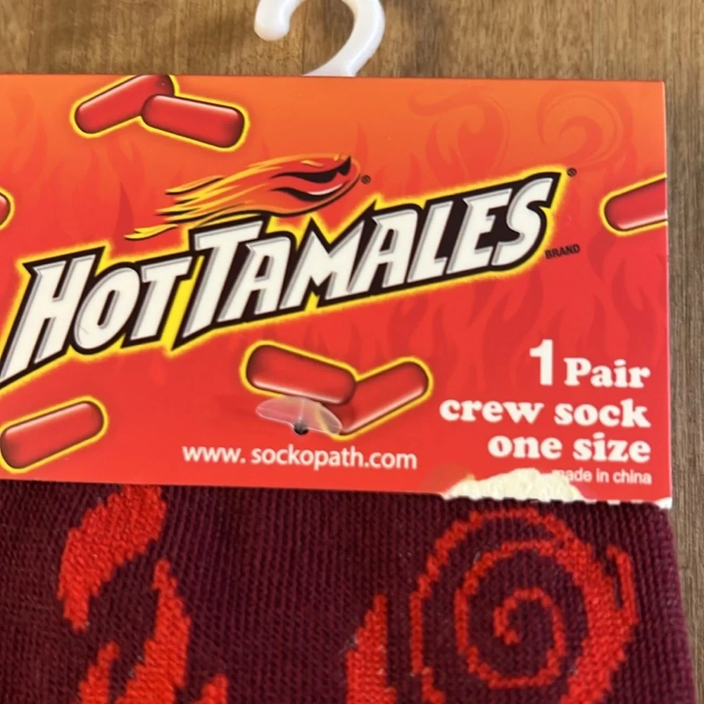 Mike And Ike Hot Tamales Logo Graphic Unisex 2 Pair Crew Socks NWT